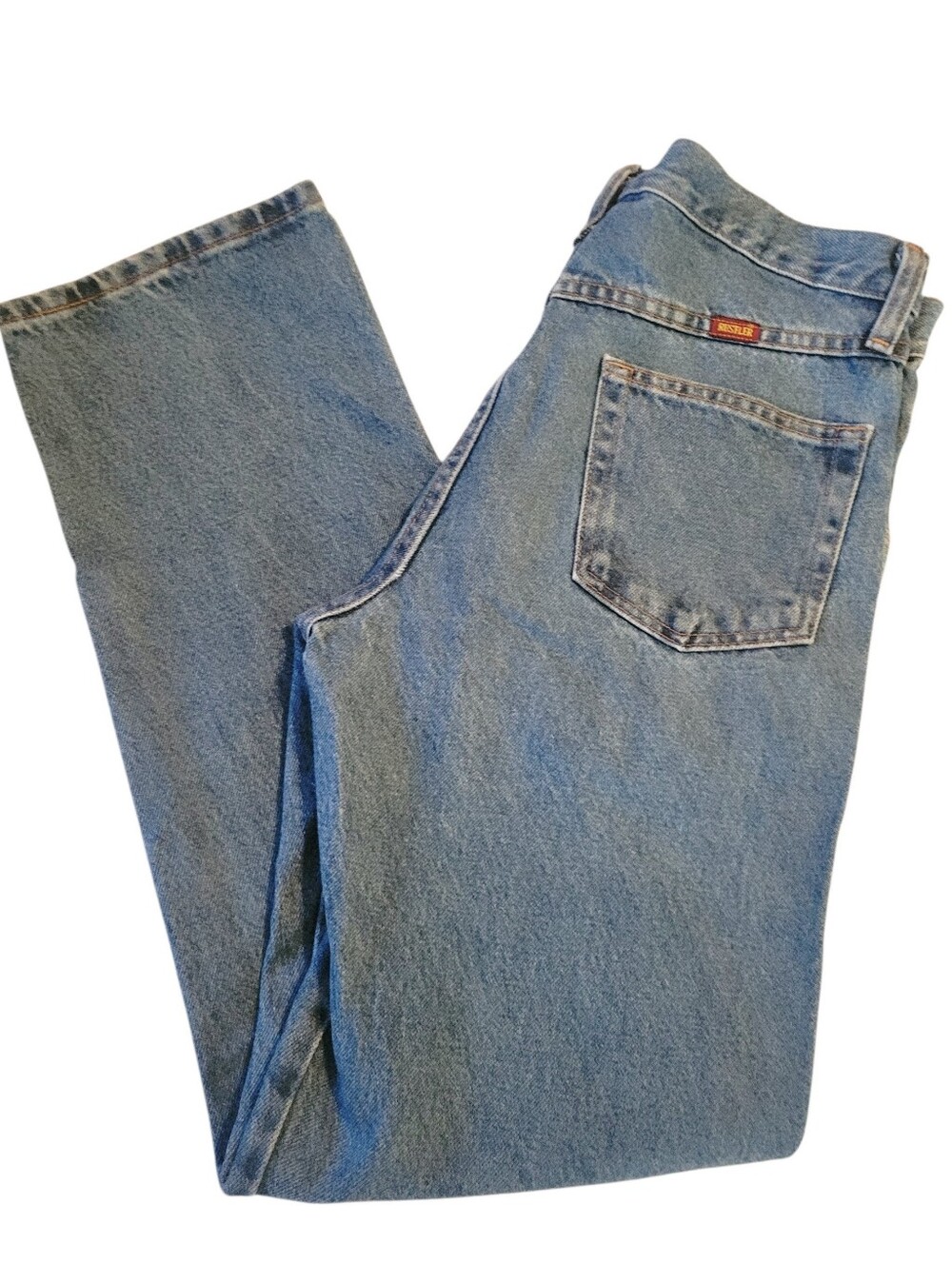 Vintage Rustler High Waisted Straight Leg Rigid blue Jeans 32x29